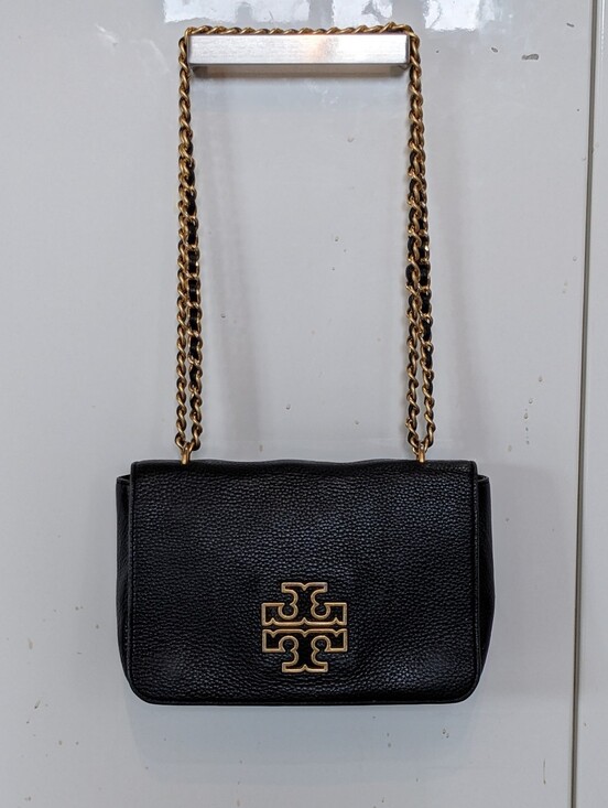 Tory Burch Handbags - Tory Burch Britten Pebbled Leather Gold Chain Luxury Crossbody/Shoulder Bag 🖤